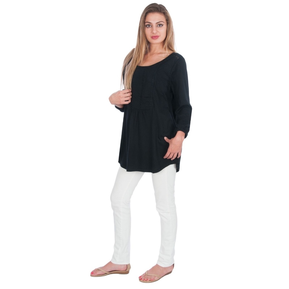 Big Tall Boho Crochet Lace Maternity Nursing Tunic